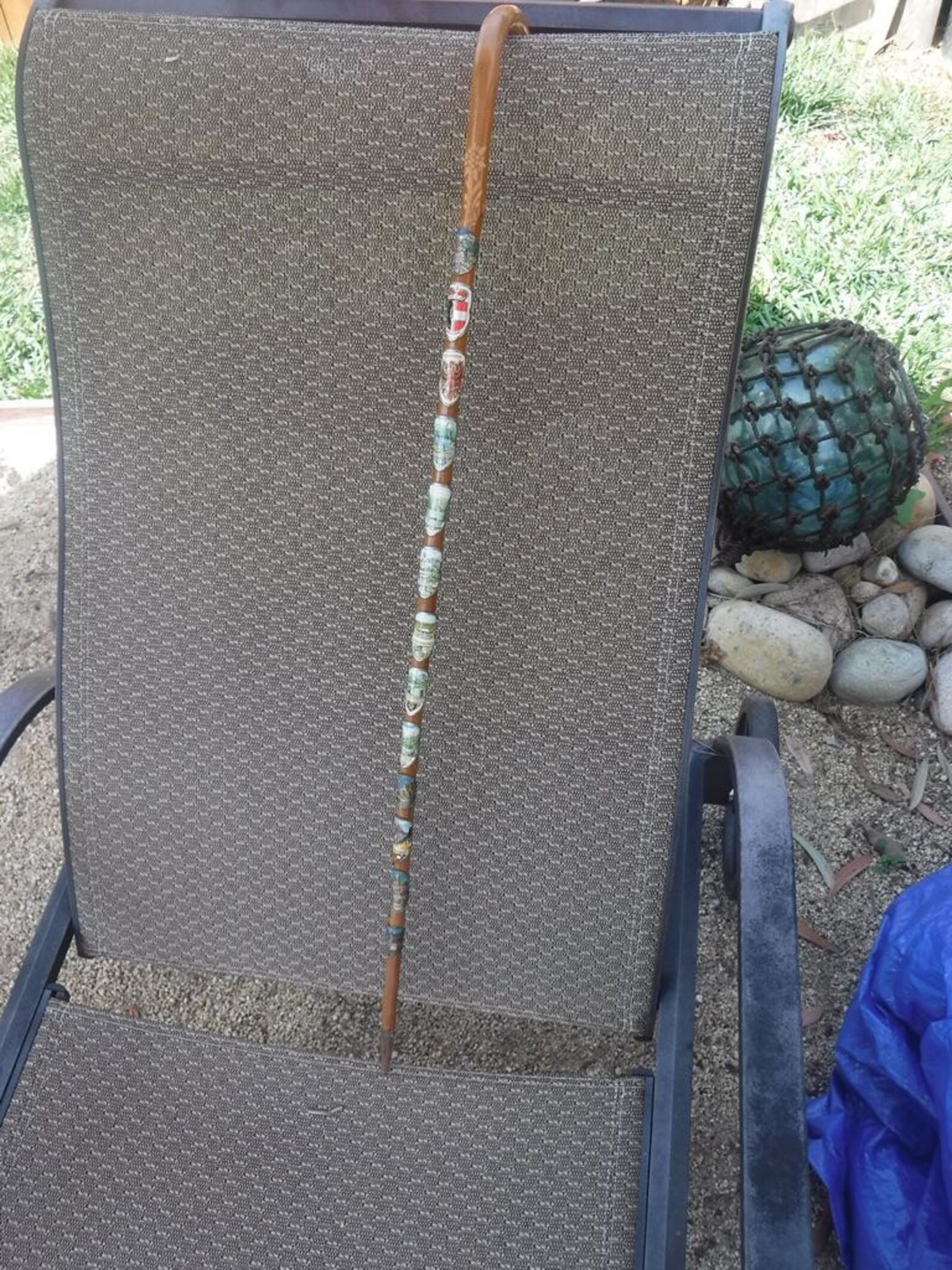 Vintage European Hiking Stick With 13 Badges Etsy