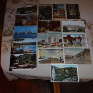 Postcards with stamps 1929-1972 Franklin profile 1 cent stamps and more