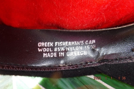 Greek Fisherman's hat vintage Woolen Greece Large… - image 4