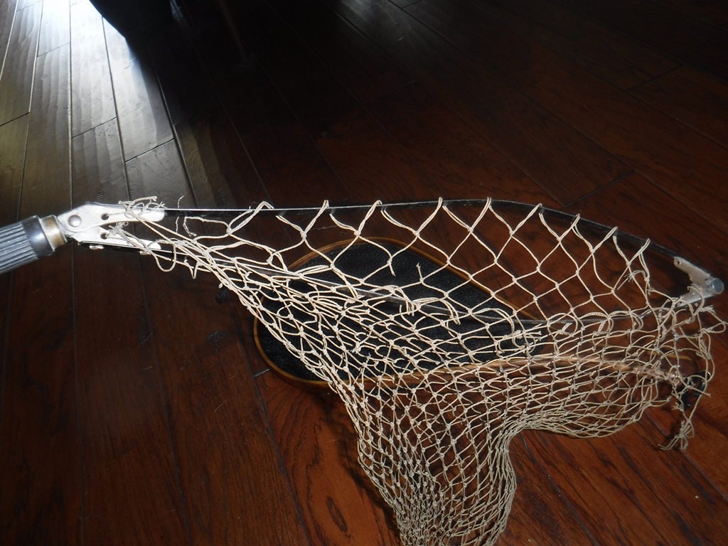 Vintage 22” Long Wood Fly Fishing Net App. 15”x 8” Hoop Bentwood Style Clean