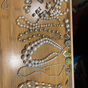 Pearls earring dress clip Japan and ... Costume jewelry lot of 25++ pieces