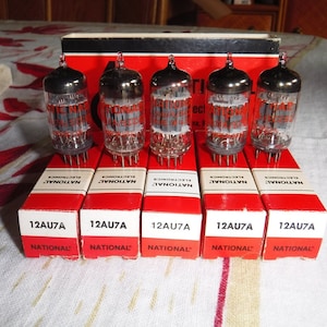 12AU7A/ECC82 National Vacuum Tubes x 5 Universal Double Triode Audio Vacuum Tube NOS Tested on a BK Dyna Quick 650