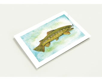 Brown Trout Watercolor Notecards - Fly Fishing Art, Pack of 10