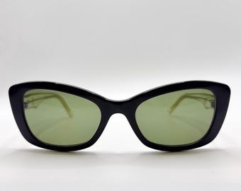 Prada VPR 23M Black Cat Eye Sunglasses Made in Italy Designer Eyewear