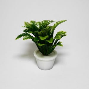 1:12 Scale Dolls House Miniature – Realistic Indoor/Outdoor Plant with White Pot