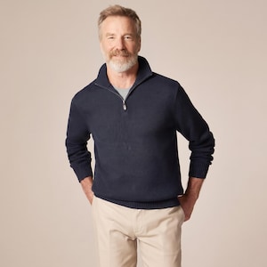 Men's Half Zip Waffle Sweater Knitting Pattern (PDF Download) Sizes S-3XL