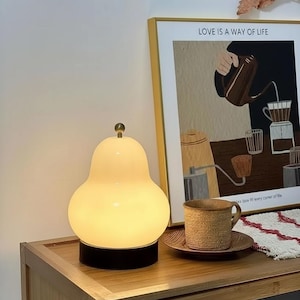 Duo de lampes de chevet en verre opale