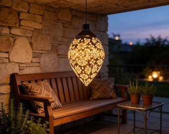 Lámpara solar para exteriores - Farol de jardín impermeable para decoración ambiental de patios y balcones - Regalo ideal para el hogar