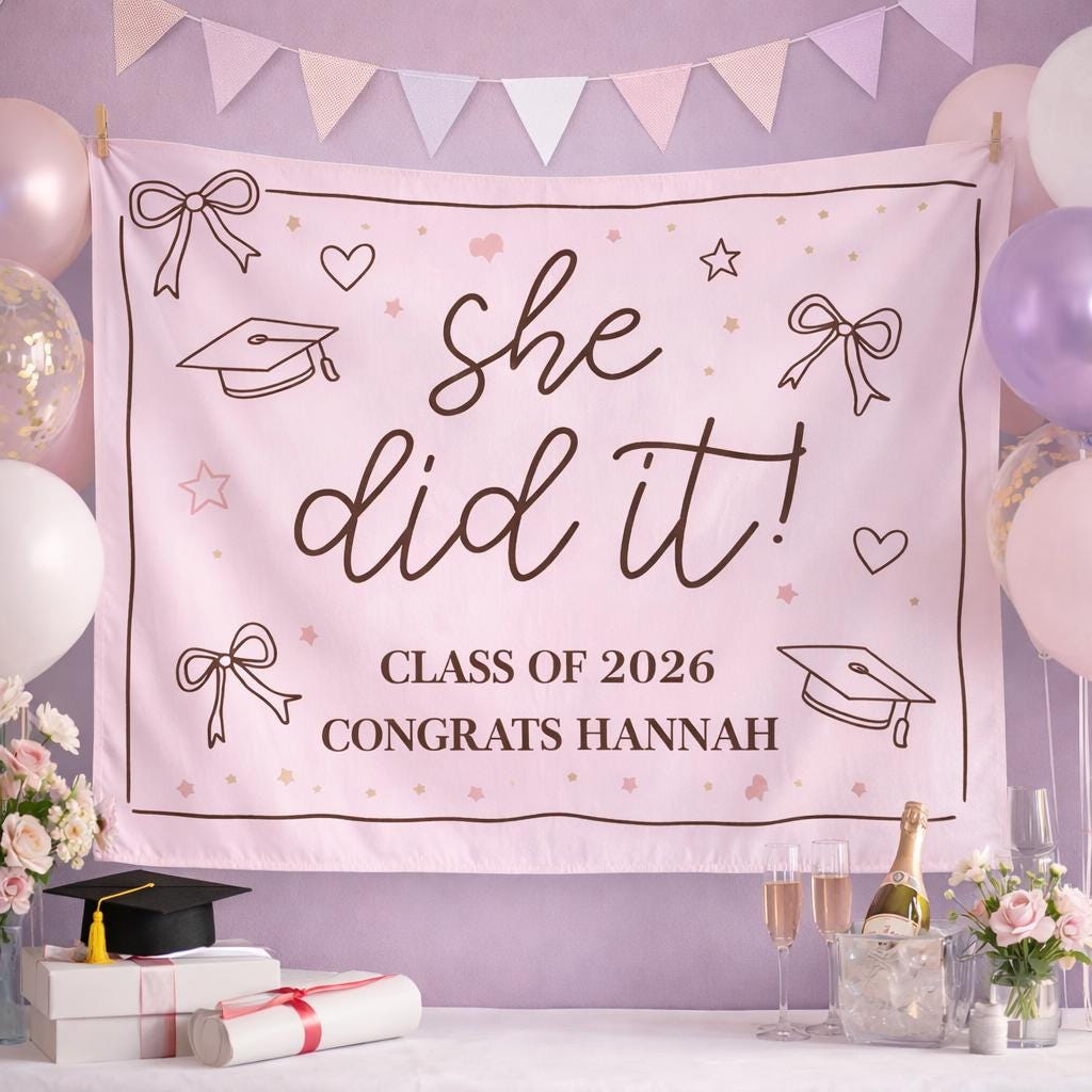 Graduation Banner She Did It Graduation Banner Personalized ...