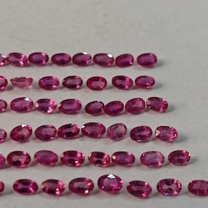 Natural Ruby Oval Lot 3x5mm | 5 Carat Lots | Rubies for Rings, Eternity Bands, Pendents & Sets