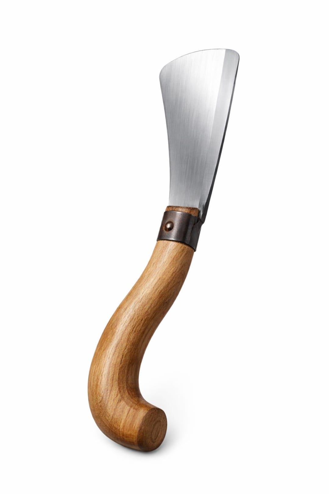 Antique Billhook Machete: Hand-forged Metal Blade, Curved Wooden Handle ...