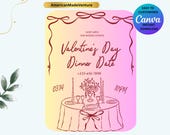 Valentine's Day Dinner Flyer Template, Editable Love Event Poster (Digital Download)