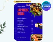 Restaurant Menu Flyer Template, Editable Food Promo (Digital Download)