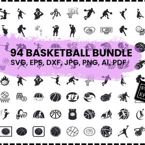 Basketball SVG Cut File | Sports Clipart | Basketball Player Design | Cricut Silhouette PNG DXF eps Digital