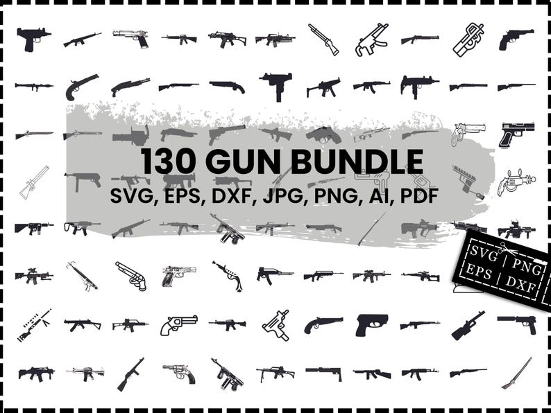 Gun Inlay Svg Gun SVG Cut File | Weapon Clipart | Tactical Design Cricut Silhouette ...