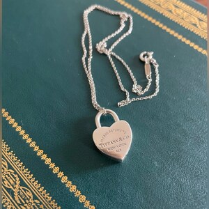 Tiffany Heart Lock 925 Sterling Silver 16” Necklace