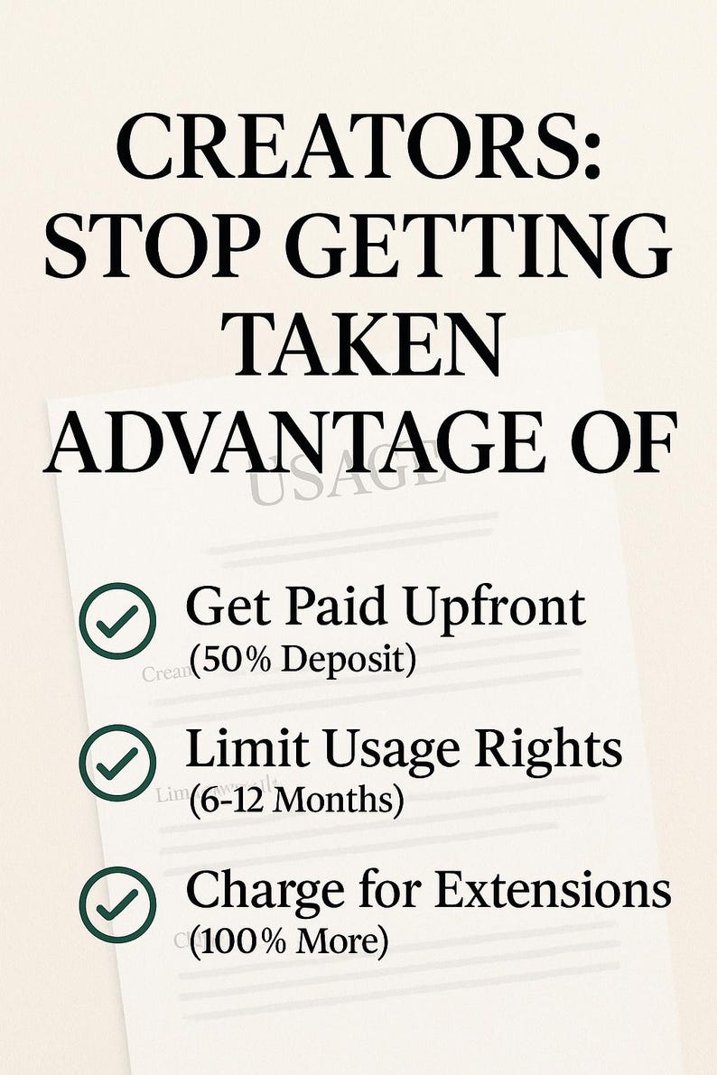 Usage Rights Influencer Influencer Contract Template for Creators | UGC Agreement | Creator ...