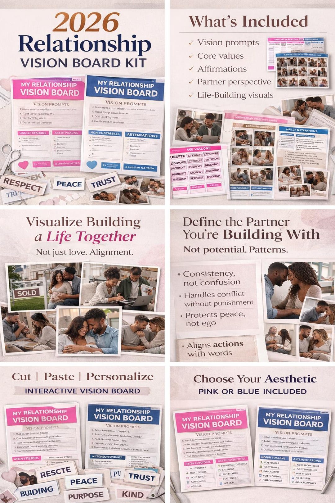 Relationship Vision Board Kit | Manifest Love, Marriage & Healthy ...