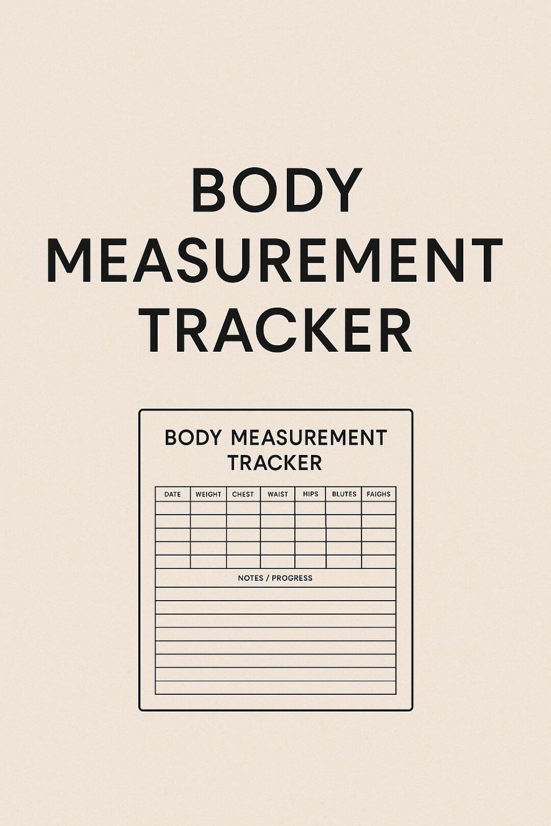 Body Measurement Tracker Printable | Fitness Progress Tracker | Body ...