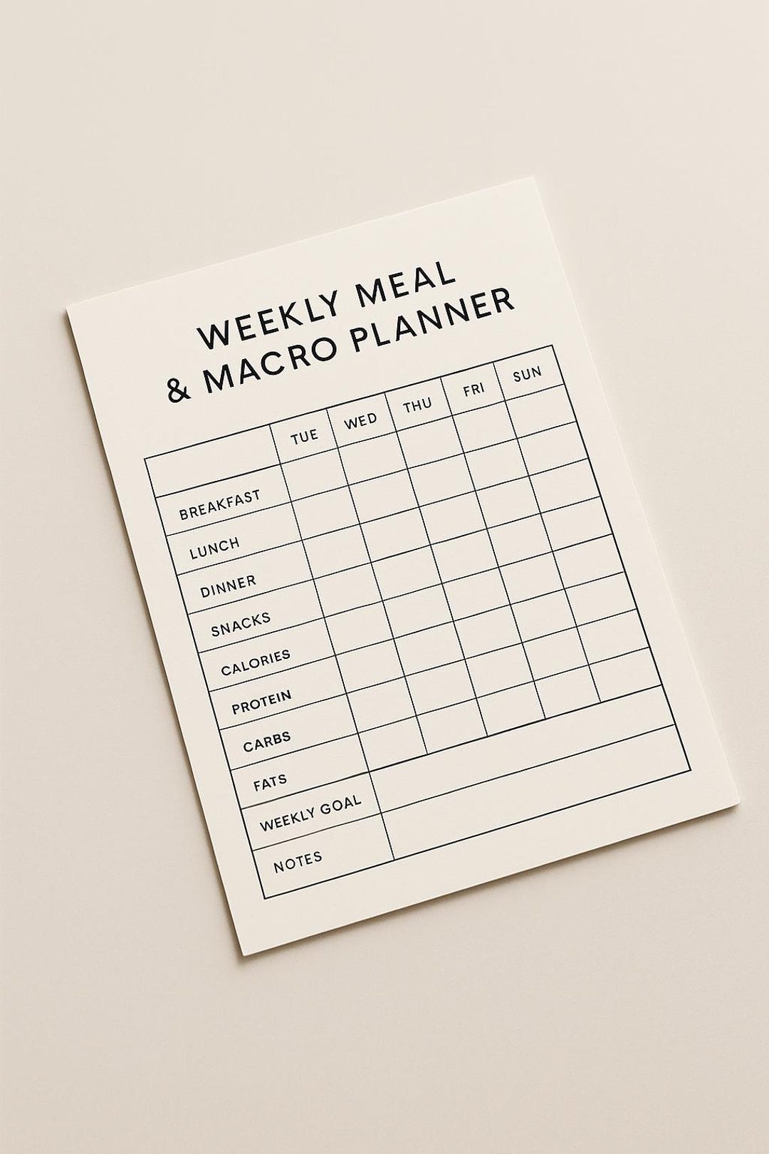 Weekly Meal and Macro Planner Printable | Meal Prep Planner | Weekly ...