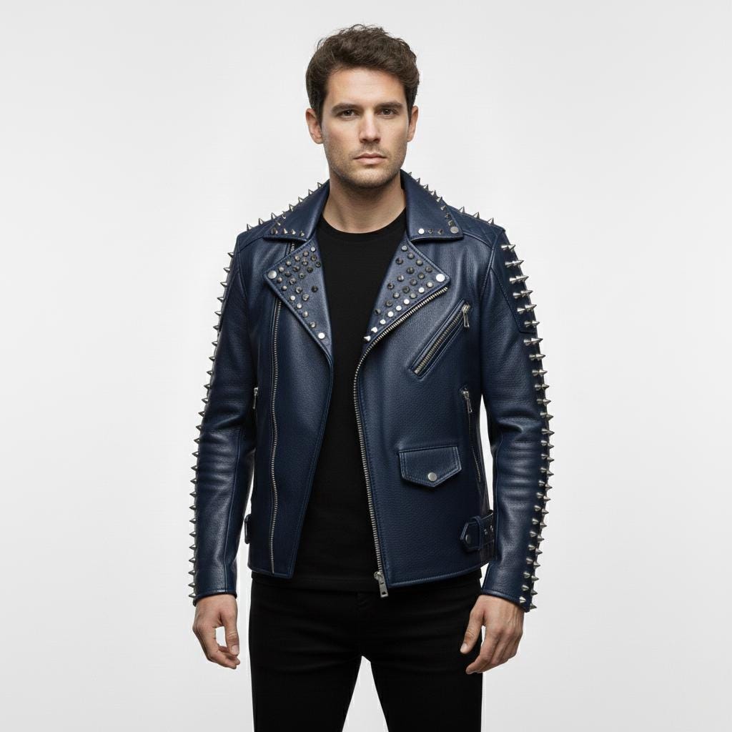 Punk leather jacket - Etsy 日本