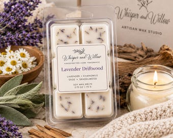 Lavender Driftwood Soy Wax Melts: Calming Lavender, Chamomile, Sage, Sandalwood Fragrance