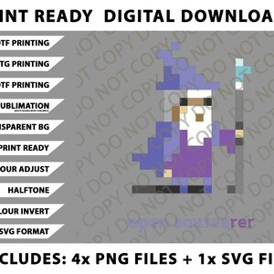 8-bitars trollkarl med öppen källkod - Programmerings-PNG-paket, SVG-filer, digitala nedladdningar
