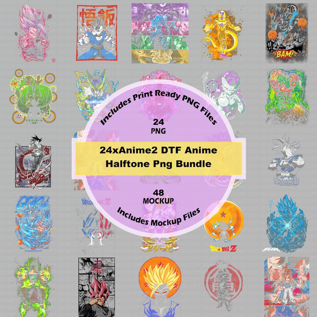 24xanime2 DTF Anime Halftone Png Bundle, DTF Png, Sublimation Bundles ...