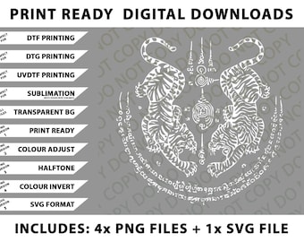 Muay Thai Sak Yant Png Bundle, pliki SVG, pliki do pobrania cyfrowego
