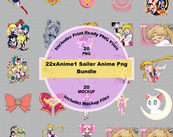 22xAnime1 Sailer Anime Png Bundle, DTF Png, Sublimation Bundles, Digital Downloads, T-Shirt Design