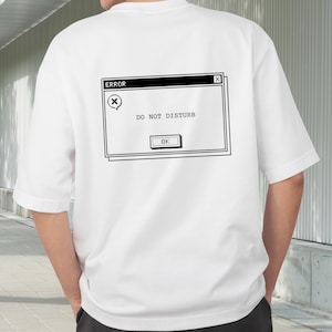 Y2K Streetwear Grafik-T-Shirt, Retro-Computerfehler-Shirt, lässiges Oversized-T-Shirt, Offline-Ästhetik, Grunge-Techwear, Top für Introvertierte