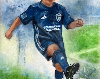 Custom Oil Portrait | Hand-Painted from Photo | Youth Sports Portrait Gift | Personalized Original Canvas Painting