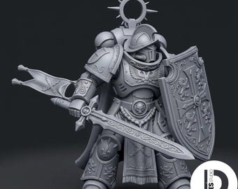 Spanish Tercios Blade Veterans Sword | Shield Knight - 3D Printed Resin Miniature for Wargames & RPGs (28mm / 32mm Scale) by Tercio Creative