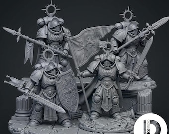 Spanish Tercios Knight Squad Pack (Set of 4) - 3D Printed Resin Miniatures for Wargames & RPGs - 28mm / 32mm Scale by Tercio Creative