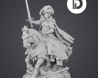 Noble Commander on Warhorse Miniature - 3D Print Model
