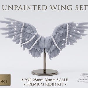 4x Sci-Fi Winged Jump Packs Pack of 4 | Physical Resin Miniature Bits | Angelic Wings for 28mm 32mm Scale | Wargame Tabletop