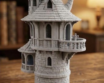 Fantasy Wizard Tower – 3D Printed PLA Terrain – Tabletop Scenery for DnD, RPG & Wargaming