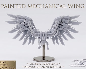 4 Sci-Fi Mechanical Wings Bit Pack kit | Metal Blade Wings for 28mm 32mm Miniatures | Conversion Bitz for Sci-Fi Wargames & Grimdark Marines