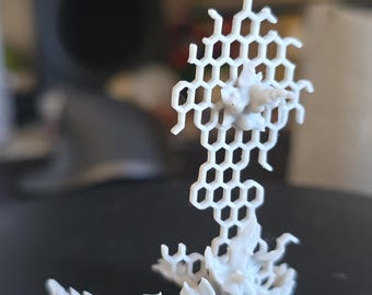 Hex-Shield Fire & Plasma Effect for Mecha Miniatures | Sci-Fi Shield Flare | High-Quality ABS-Like Resin | Compatible with 28mm-40mm Scale