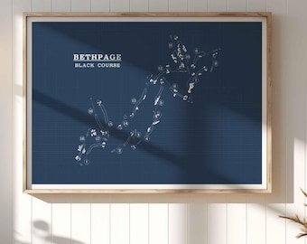 Bethpage Black Course Map Print – Minimalist Golf Art