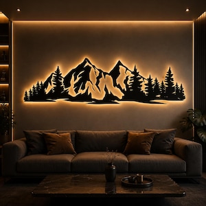 Mountain Forest Scene SVG | Laser Cut DXF Plasma Template (Digital Download)