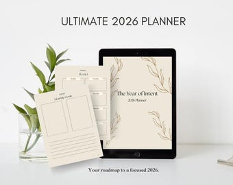 2026 Yearly Planner | Canva Template | Printable Digital Planner | Monthly & Weekly Pages