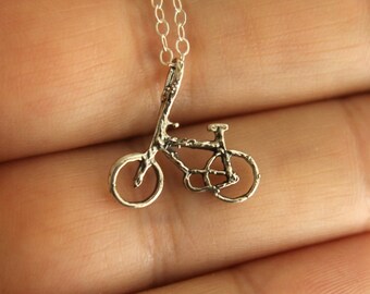 Bicycle Necklace in Sterling Silver