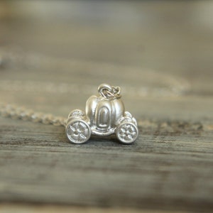 Cinderella's Carriage Necklace, Available in Silver or Gold, Storybook Princess Jewelry, Pumpkin Carriage, Fairytale Necklace, Fantasy Story