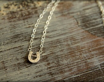 Tiny Horseshoe Necklace, Available in Sterling Silver or Vermeil and Gold-Filled