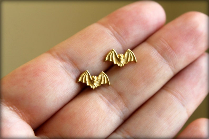 Little Bat Earring Studs Available in Multiple Finishes Etsy