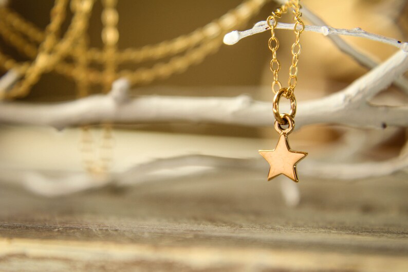 Tiny Star Necklace, Available in Sterling Silver and Bronze & Gold Filled, Minimalist Jewelry, Any Day Everyday Accessory, Celestial Space image 3