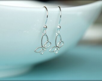 Openwork Butterfly Dangle Earrings in Sterling Silver