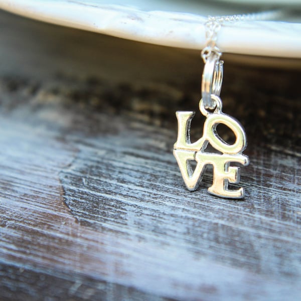 Love Sculpture Necklace in Sterling Silver