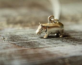 Little Hippopotamus Necklace in Sterling Silver